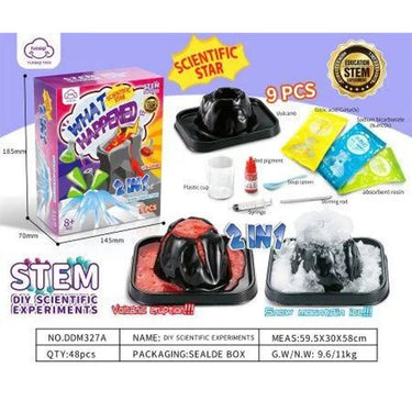 DIY 2in1 Volcano Scientific Experiment Set - 9Pcs